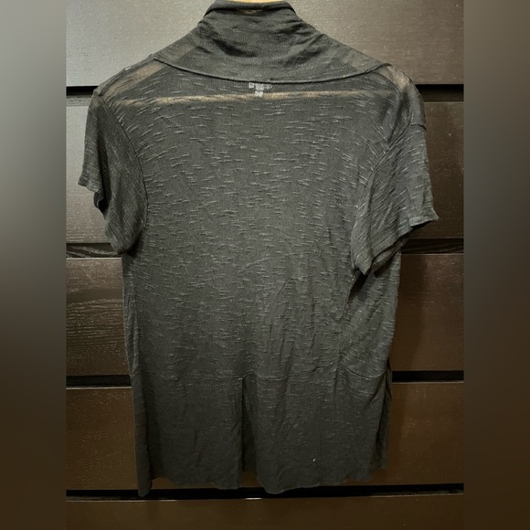 Short Sleeve Shawl Collar Sweater - Picture 2 of 4